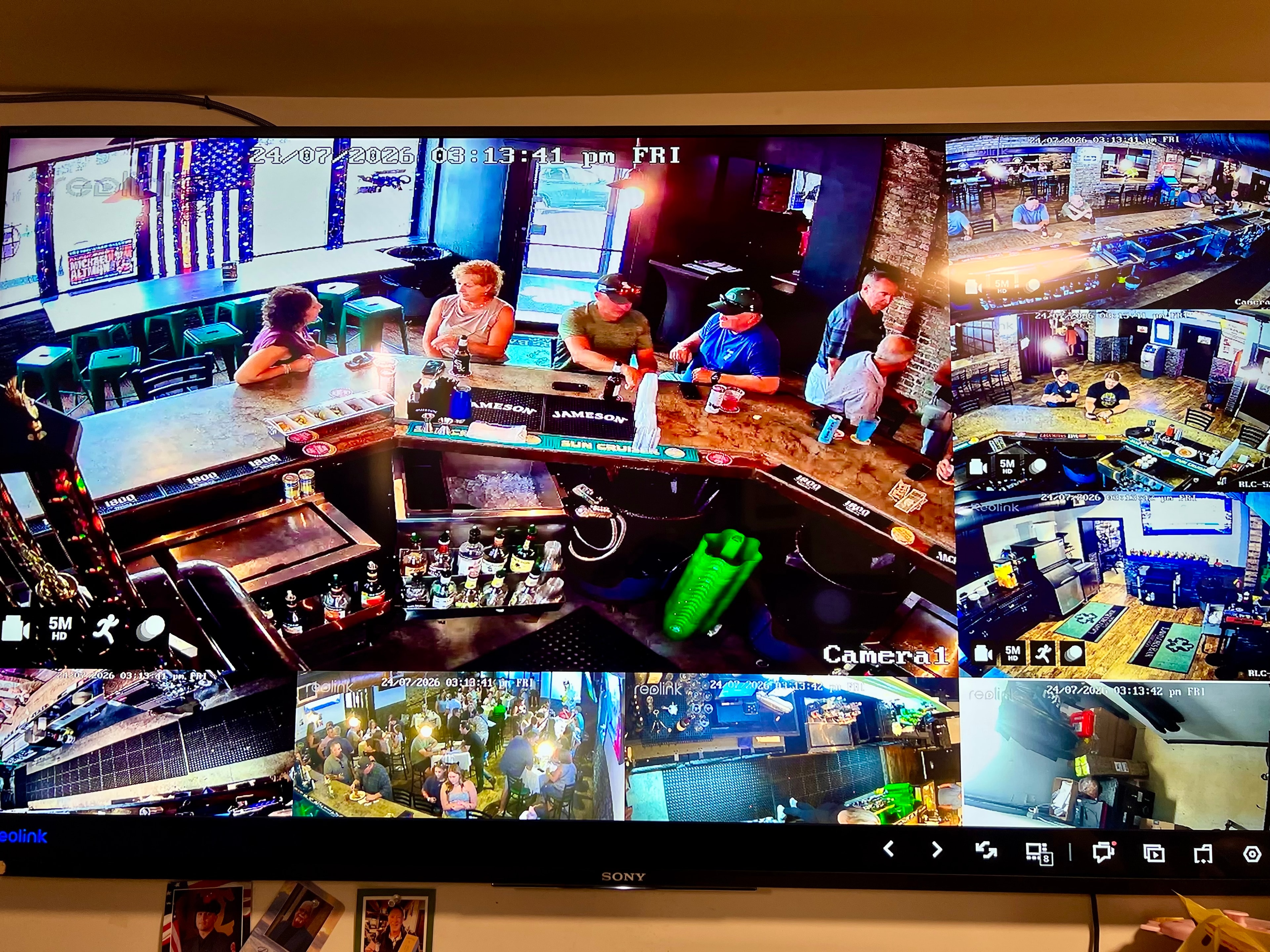 Commercial TV wall display installation